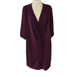 AGB Woman Italian  Eggplant Purple Long Sleeve Dress